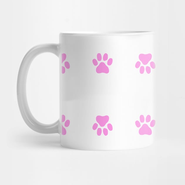 PUPPY Paw Prints Pink Pattern by SartorisArt1